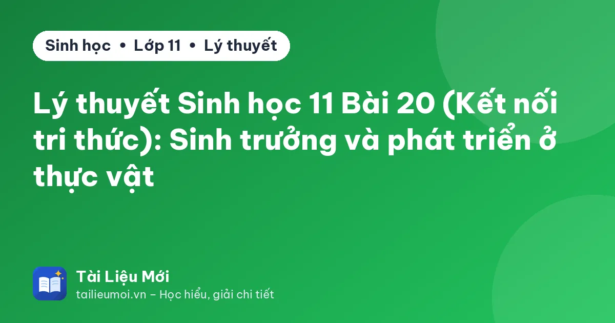 Lý thuyết Sinh học 11 Bài 20 (Kết nối tri thức): Sinh trưởng và phát triển ở thực vật
