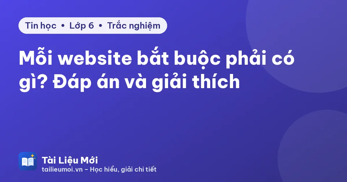 Mỗi website bắt buộc phải có gì? Đáp án và giải thích