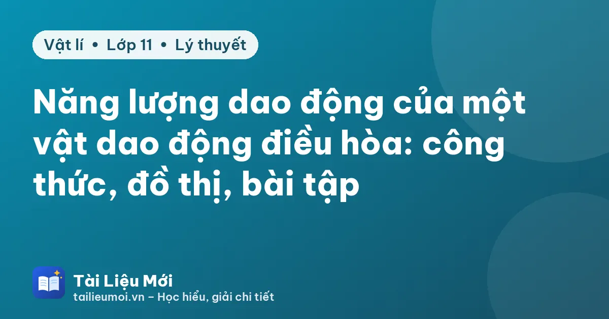 Năng lượng dao động của một vật dao động điều hòa: công thức, đồ thị, bài tập