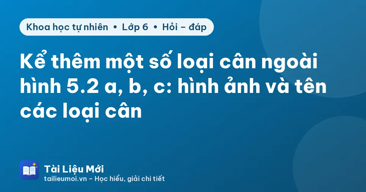 Kể thêm một số loại cân ngoài hình 5.2 a, b, c: hình ảnh và tên các loại cân