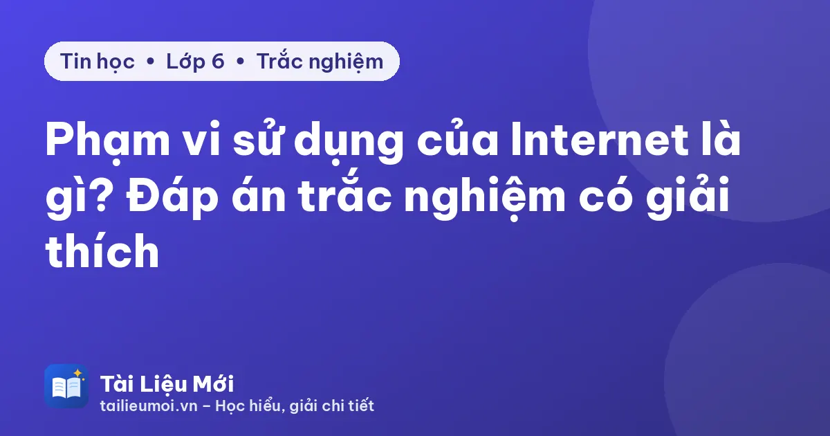 Phạm vi sử dụng của Internet là gì? Đáp án trắc nghiệm có giải thích
