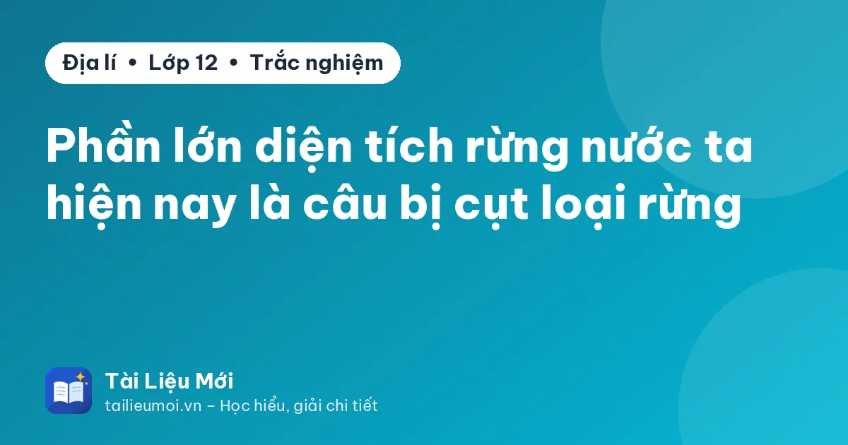 Phần lớn diện tích rừng nước ta hiện nay là câu bị cụt loại rừng