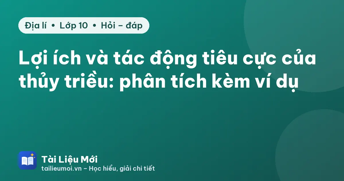 Lợi ích và tác động tiêu cực của thủy triều: phân tích kèm ví dụ