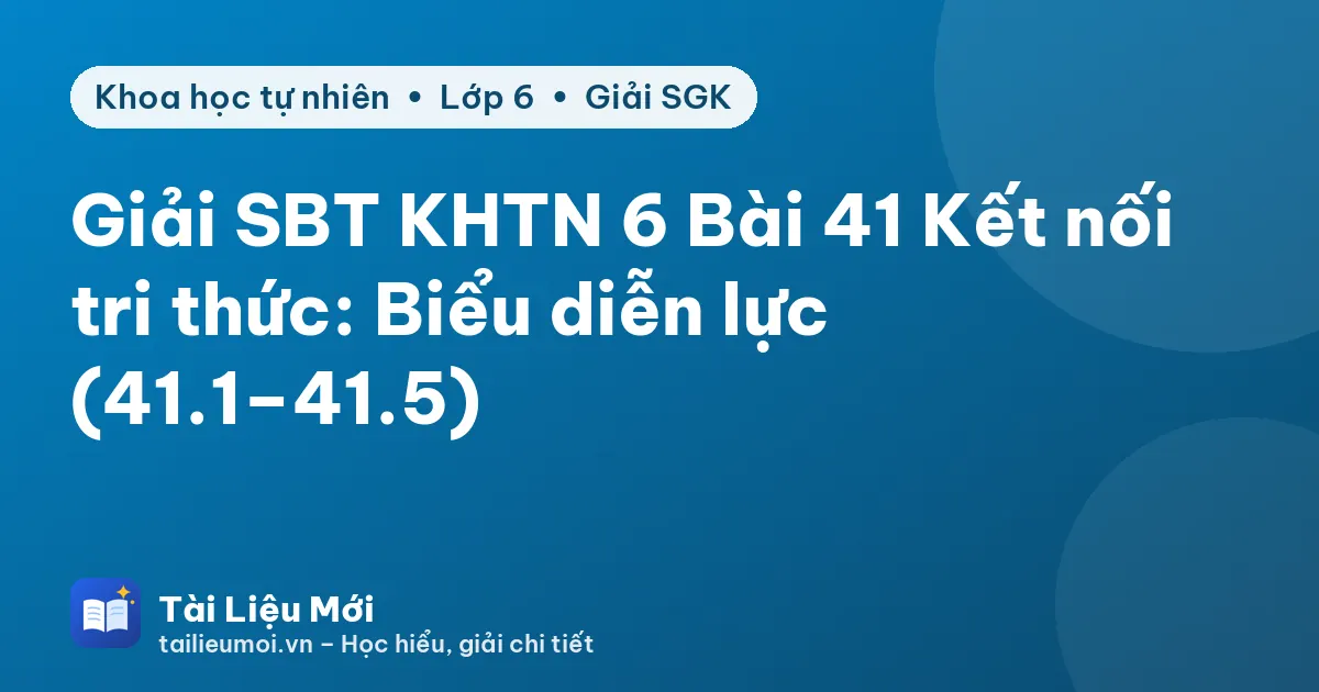 Giải SBT KHTN 6 Bài 41 Kết nối tri thức: Biểu diễn lực (41.1–41.5)