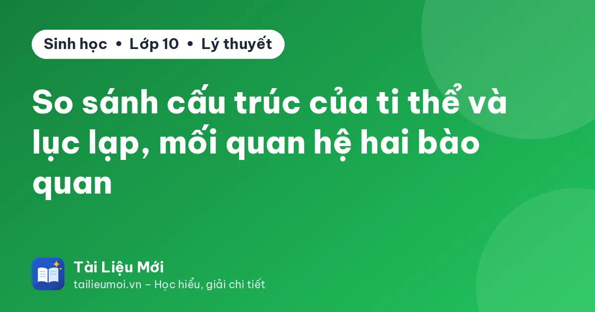 So sánh cấu trúc của ti thể và lục lạp, mối quan hệ hai bào quan