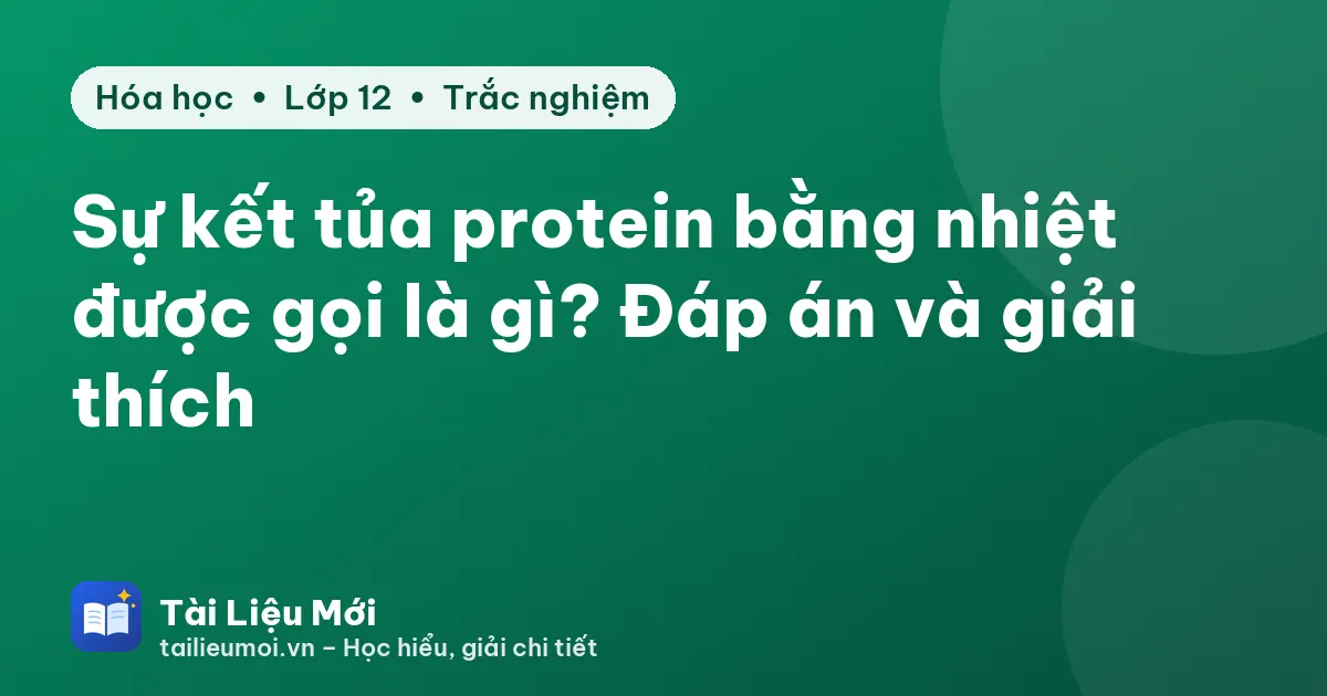 Sự kết tủa protein bằng nhiệt được gọi là gì? Đáp án và giải thích