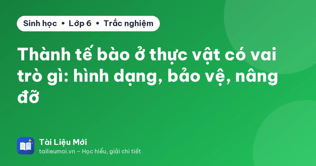Thành tế bào ở thực vật có vai trò gì: hình dạng, bảo vệ, nâng đỡ