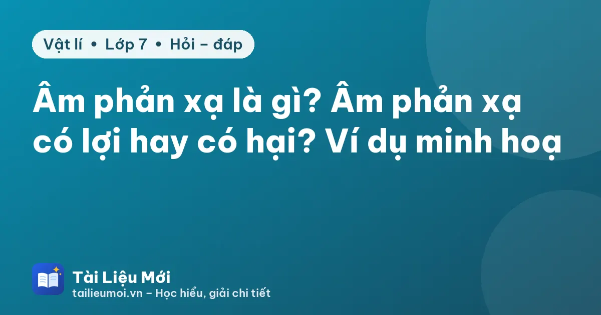 Âm phản xạ là gì? Âm phản xạ có lợi hay có hại? Ví dụ minh hoạ