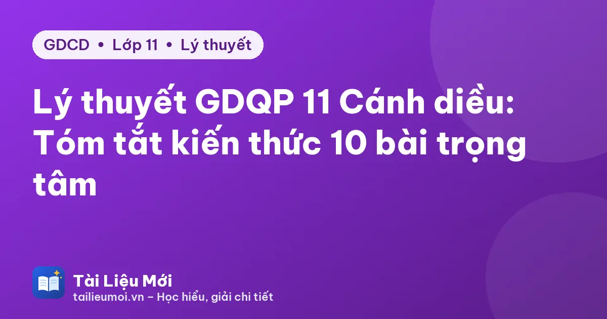 Lý thuyết GDQP 11 Cánh diều: Tóm tắt kiến thức 10 bài trọng tâm