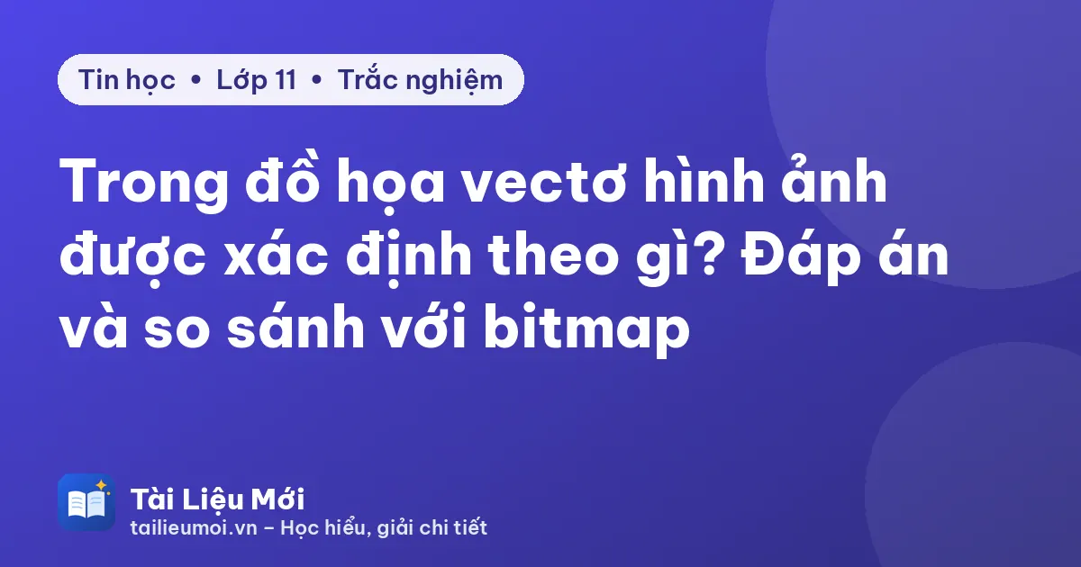 Trong đồ họa vectơ hình ảnh được xác định theo gì? Đáp án và so sánh với bitmap