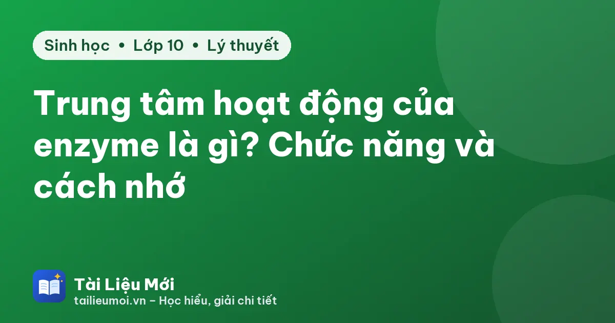 Trung tâm hoạt động của enzyme là gì? Chức năng và cách nhớ