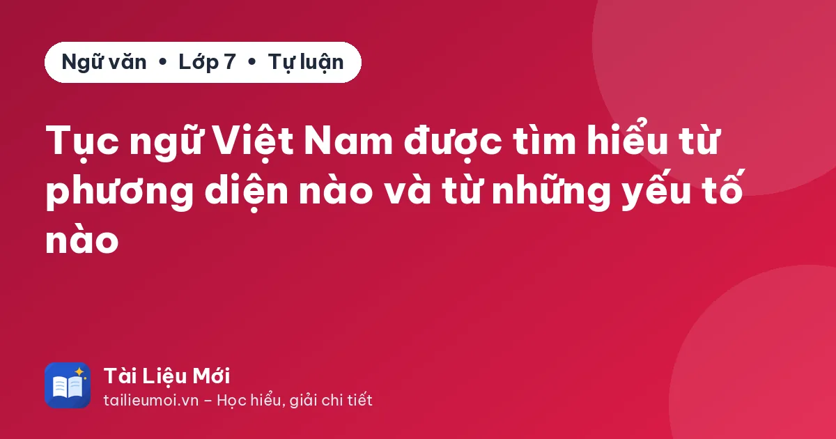 Tục ngữ Việt Nam được tìm hiểu từ phương diện nào và từ những yếu tố nào