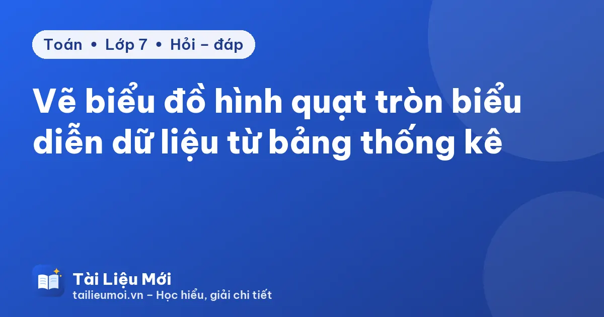 Vẽ biểu đồ hình quạt tròn biểu diễn dữ liệu từ bảng thống kê