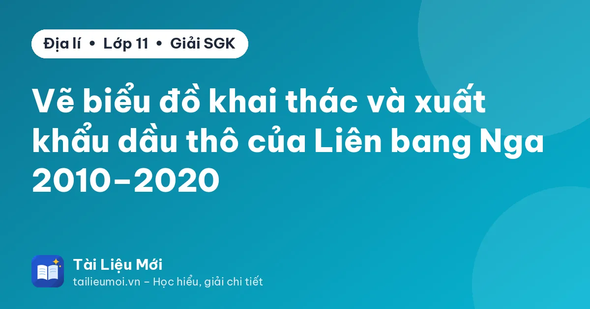 Vẽ biểu đồ khai thác và xuất khẩu dầu thô của Liên bang Nga 2010–2020