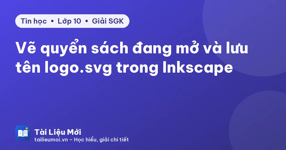 Vẽ quyển sách đang mở và lưu tên logo.svg trong Inkscape