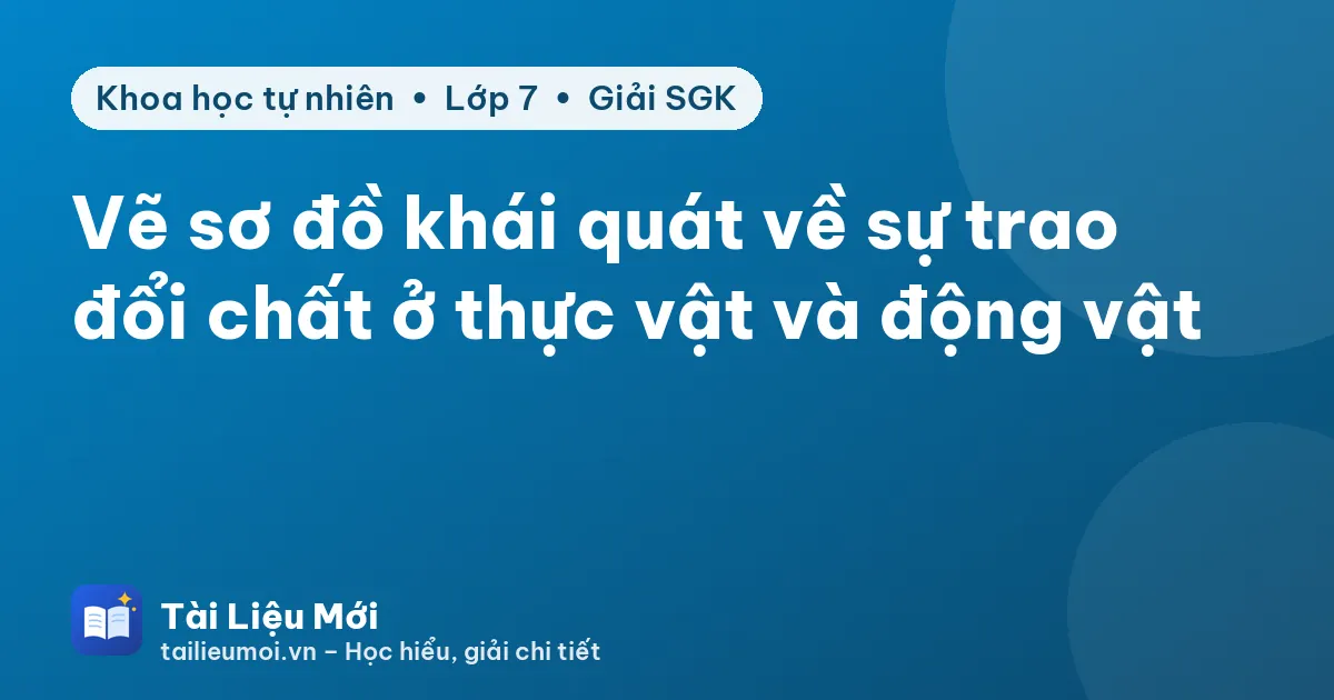 Vẽ sơ đồ khái quát về sự trao đổi chất ở thực vật và động vật