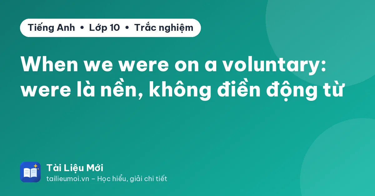 When we were on a voluntary: were là nền, không điền động từ